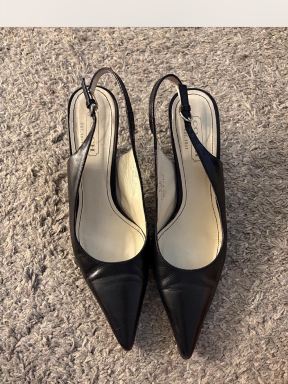 Vintage coach leather slingback